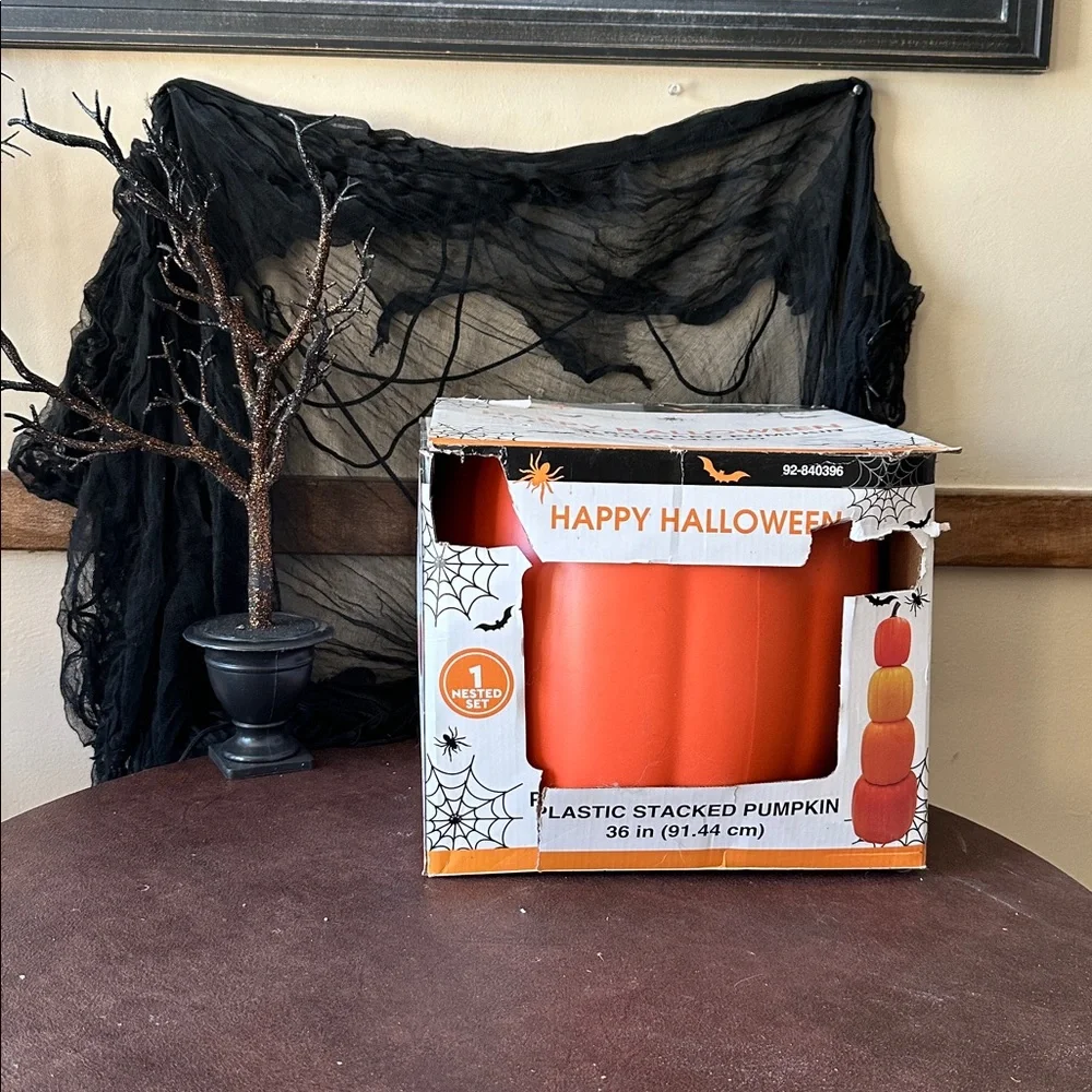 Halloween Orange Stacked Pumpkin Decoration